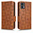 Leather Case Stands Flip Cover Holder C02X for Motorola Moto Edge 30 Lite 5G Brown