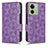 Leather Case Stands Flip Cover Holder C02X for Motorola Moto Edge 40 5G Purple