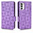 Leather Case Stands Flip Cover Holder C02X for Motorola MOTO G52 Purple