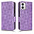 Leather Case Stands Flip Cover Holder C02X for Motorola Moto G53 5G Purple