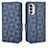 Leather Case Stands Flip Cover Holder C02X for Motorola Moto G71s 5G Blue