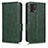 Leather Case Stands Flip Cover Holder C02X for Motorola Moto G72 Green