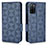 Leather Case Stands Flip Cover Holder C02X for Oppo A55S 5G Blue