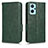 Leather Case Stands Flip Cover Holder C02X for Oppo A96 4G Green