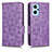 Leather Case Stands Flip Cover Holder C02X for Oppo A96 4G Purple