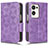 Leather Case Stands Flip Cover Holder C02X for Oppo Find N2 5G Purple