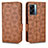 Leather Case Stands Flip Cover Holder C02X for Oppo K10 5G India Brown