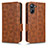 Leather Case Stands Flip Cover Holder C02X for Realme 10 4G Brown