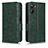 Leather Case Stands Flip Cover Holder C02X for Realme 10 4G Green