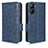 Leather Case Stands Flip Cover Holder C02X for Realme 10S 5G Blue