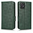 Leather Case Stands Flip Cover Holder C02X for Realme 8i Green