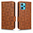 Leather Case Stands Flip Cover Holder C02X for Realme 9 Pro+ Plus 5G Brown