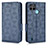 Leather Case Stands Flip Cover Holder C02X for Realme C25Y Blue