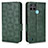 Leather Case Stands Flip Cover Holder C02X for Realme C25Y Green