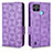 Leather Case Stands Flip Cover Holder C02X for Realme C25Y India Purple