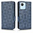 Leather Case Stands Flip Cover Holder C02X for Realme C30 Blue