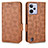 Leather Case Stands Flip Cover Holder C02X for Realme C31 Brown