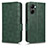 Leather Case Stands Flip Cover Holder C02X for Realme C33 (2023) Green