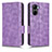 Leather Case Stands Flip Cover Holder C02X for Realme C33 (2023) Purple