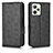 Leather Case Stands Flip Cover Holder C02X for Realme C35 Black