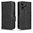 Leather Case Stands Flip Cover Holder C02X for Realme C53 Black