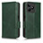 Leather Case Stands Flip Cover Holder C02X for Realme C53 Green