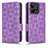 Leather Case Stands Flip Cover Holder C02X for Realme C53 Purple