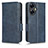 Leather Case Stands Flip Cover Holder C02X for Realme C55 Blue