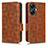 Leather Case Stands Flip Cover Holder C02X for Realme C55 Brown