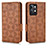 Leather Case Stands Flip Cover Holder C02X for Realme GT2 Pro 5G Brown