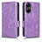 Leather Case Stands Flip Cover Holder C02X for Realme Narzo N55 Purple