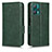 Leather Case Stands Flip Cover Holder C02X for Realme Q5 5G Green