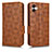 Leather Case Stands Flip Cover Holder C02X for Samsung Galaxy A04 4G Brown