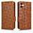 Leather Case Stands Flip Cover Holder C02X for Samsung Galaxy A04E Brown
