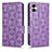 Leather Case Stands Flip Cover Holder C02X for Samsung Galaxy A04E Purple