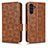 Leather Case Stands Flip Cover Holder C02X for Samsung Galaxy A04s Brown