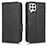 Leather Case Stands Flip Cover Holder C02X for Samsung Galaxy A12 Black