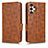 Leather Case Stands Flip Cover Holder C02X for Samsung Galaxy A13 4G Brown