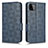 Leather Case Stands Flip Cover Holder C02X for Samsung Galaxy A22 5G Blue