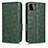 Leather Case Stands Flip Cover Holder C02X for Samsung Galaxy A22 5G Green