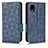 Leather Case Stands Flip Cover Holder C02X for Samsung Galaxy A22 5G SC-56B Blue