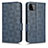 Leather Case Stands Flip Cover Holder C02X for Samsung Galaxy A22s 5G Blue