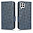 Leather Case Stands Flip Cover Holder C02X for Samsung Galaxy F12 Blue