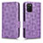 Leather Case Stands Flip Cover Holder C02X for Samsung Galaxy M02s Purple