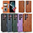 Leather Case Stands Flip Cover Holder C02X for Samsung Galaxy S22 Ultra 5G