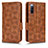 Leather Case Stands Flip Cover Holder C02X for Sony Xperia 10 III Lite Brown