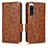 Leather Case Stands Flip Cover Holder C02X for Sony Xperia 5 IV Brown