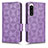 Leather Case Stands Flip Cover Holder C02X for Sony Xperia 5 IV Purple