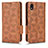 Leather Case Stands Flip Cover Holder C02X for Sony Xperia Ace III Brown