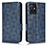 Leather Case Stands Flip Cover Holder C02X for Vivo iQOO Z6 5G Blue